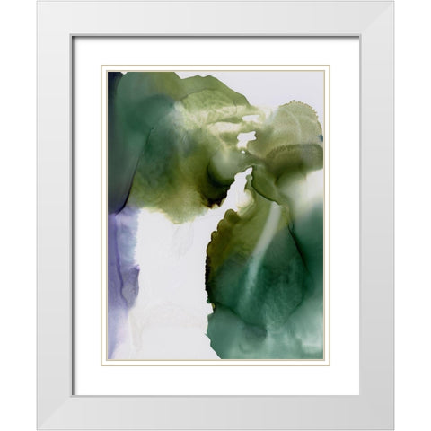 Green Glacier I  White Modern Wood Framed Art Print with Double Matting by Urban Road