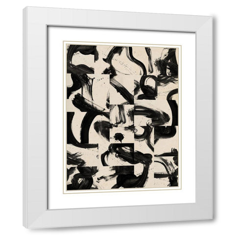 Pompeii Black  White Modern Wood Framed Art Print with Double Matting by Urban Road