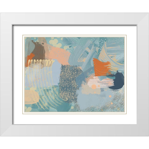 Thames  White Modern Wood Framed Art Print with Double Matting by Urban Road