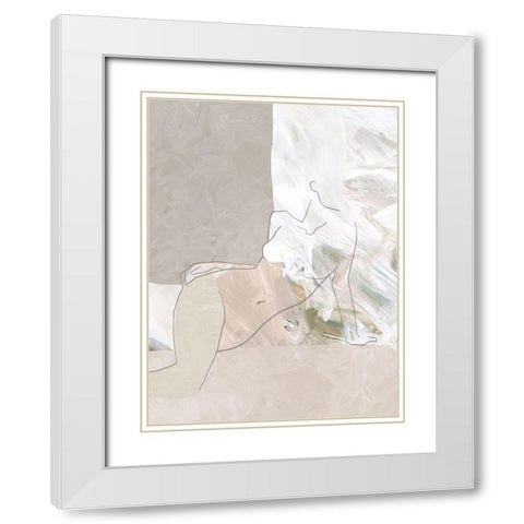 Delicate White Modern Wood Framed Art Print with Double Matting by Urban Road