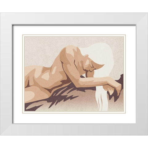 At Peace White Modern Wood Framed Art Print with Double Matting by Urban Road