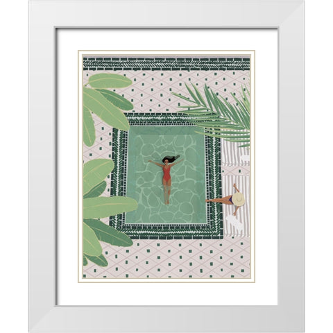 Carefree Callie White Modern Wood Framed Art Print with Double Matting by Urban Road