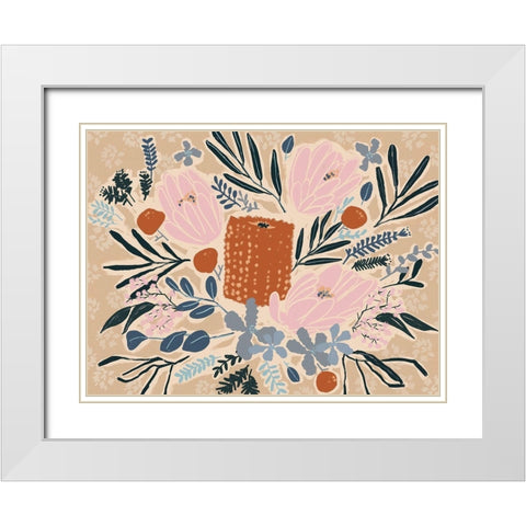 Flowers in Your Hair White Modern Wood Framed Art Print with Double Matting by Urban Road