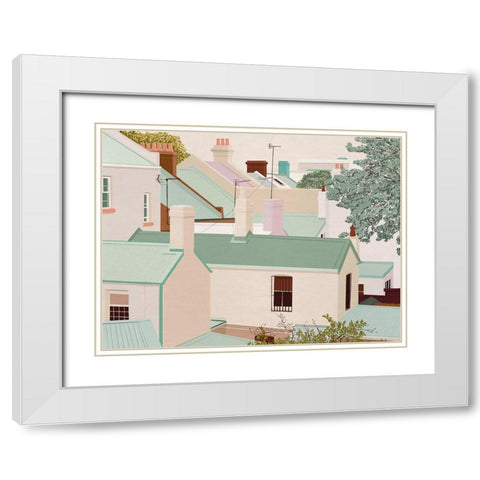 Paddington White Modern Wood Framed Art Print with Double Matting by Urban Road