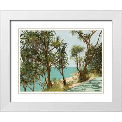 Sunshine Coast White Modern Wood Framed Art Print with Double Matting by Urban Road