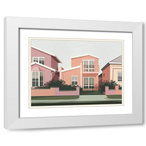Toorak White Modern Wood Framed Art Print with Double Matting by Urban Road