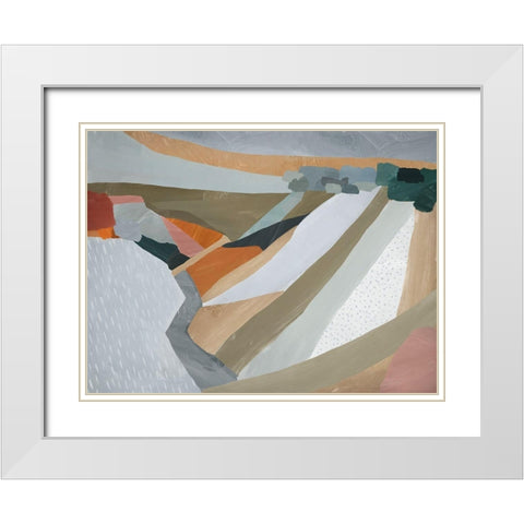 Glass House Mountains White Modern Wood Framed Art Print with Double Matting by Urban Road