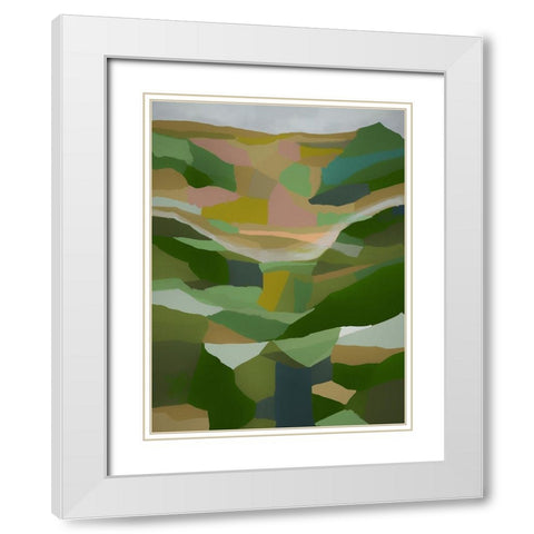 Tablelands White Modern Wood Framed Art Print with Double Matting by Urban Road