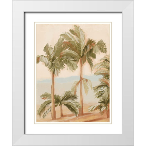 Tropical Sunset I White Modern Wood Framed Art Print with Double Matting by Urban Road