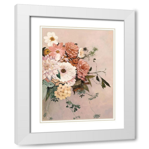 Terracotta Petals White Modern Wood Framed Art Print with Double Matting by Urban Road