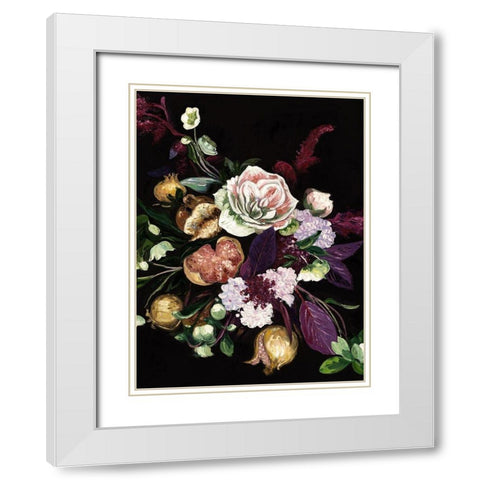 Fruit and Flowers White Modern Wood Framed Art Print with Double Matting by Urban Road