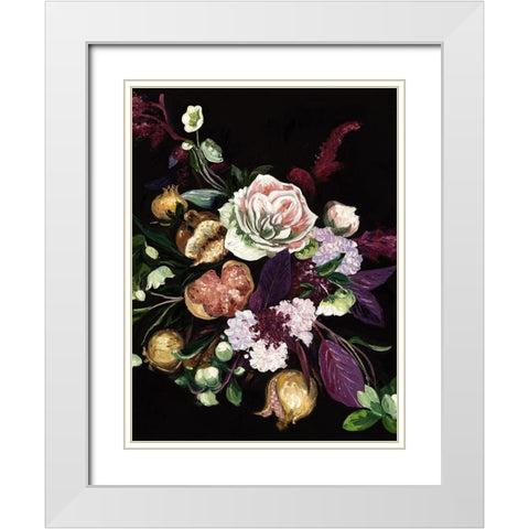 Fruit and Flowers White Modern Wood Framed Art Print with Double Matting by Urban Road