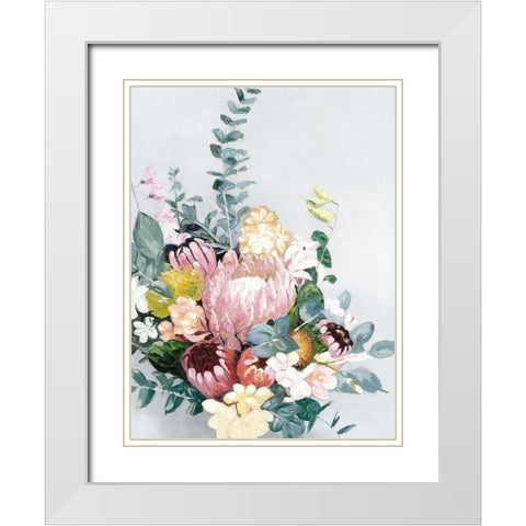 Pastel Blooms White Modern Wood Framed Art Print with Double Matting by Urban Road
