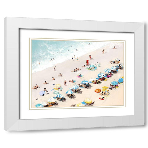 Sunbathers White Modern Wood Framed Art Print with Double Matting by Urban Road