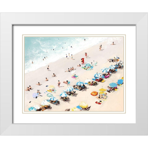 Sunbathers White Modern Wood Framed Art Print with Double Matting by Urban Road