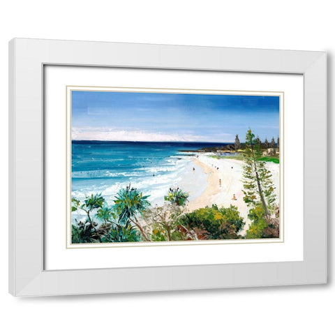 The Bay White Modern Wood Framed Art Print with Double Matting by Urban Road