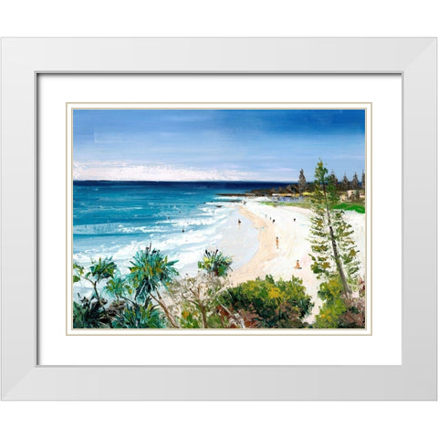 The Bay White Modern Wood Framed Art Print with Double Matting by Urban Road