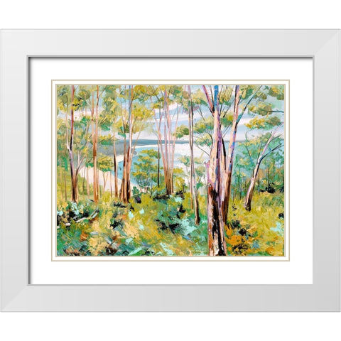 Through the Trees White Modern Wood Framed Art Print with Double Matting by Urban Road