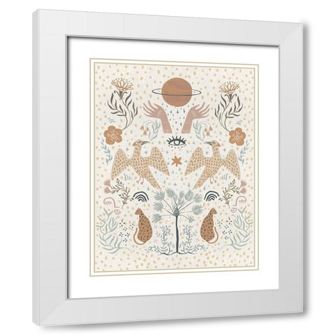 Cosmic Creatures White Modern Wood Framed Art Print with Double Matting by Urban Road