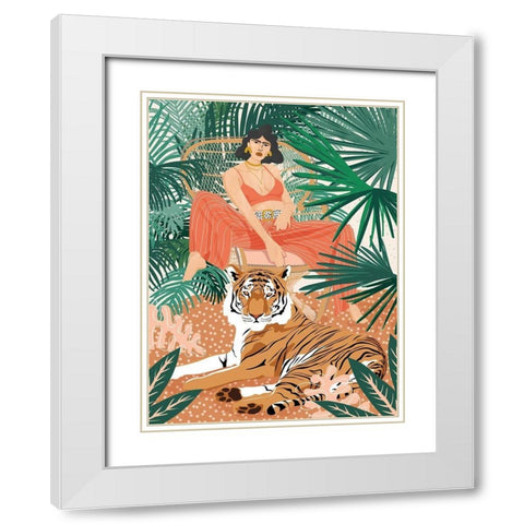 Easy Tiger White Modern Wood Framed Art Print with Double Matting by Urban Road