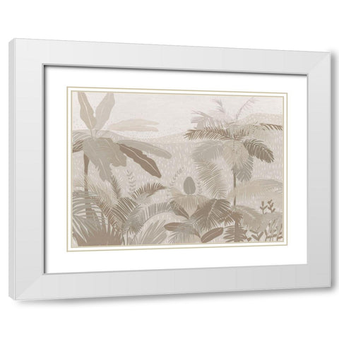 Neutral Tropics White Modern Wood Framed Art Print with Double Matting by Urban Road