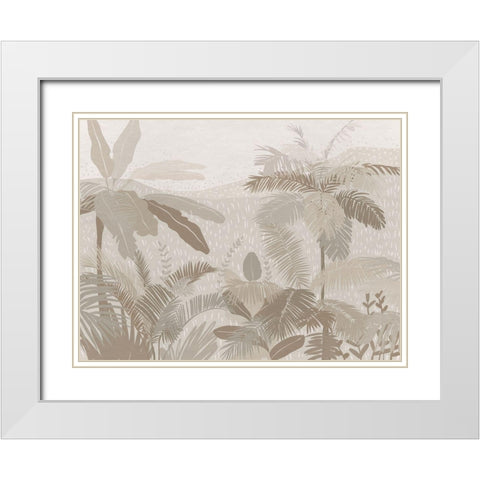 Neutral Tropics White Modern Wood Framed Art Print with Double Matting by Urban Road