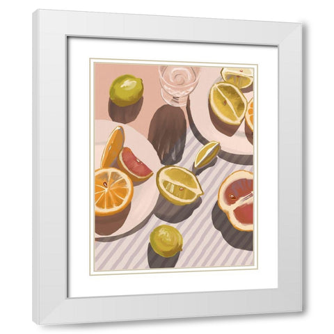 Citrus Fusion White Modern Wood Framed Art Print with Double Matting by Urban Road