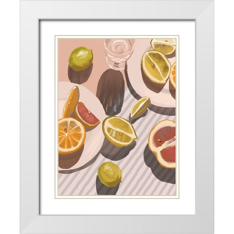 Citrus Fusion White Modern Wood Framed Art Print with Double Matting by Urban Road