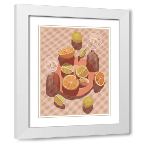 Slice of Orange White Modern Wood Framed Art Print with Double Matting by Urban Road