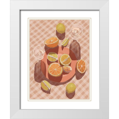 Slice of Orange White Modern Wood Framed Art Print with Double Matting by Urban Road