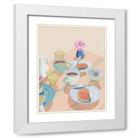 Coffee And Marmalade White Modern Wood Framed Art Print with Double Matting by Urban Road