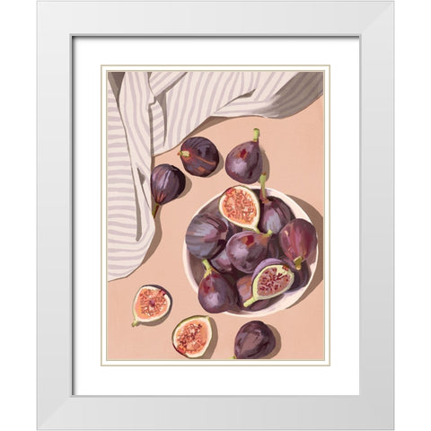 Fresh Figs White Modern Wood Framed Art Print with Double Matting by Urban Road