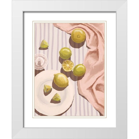 Sour Pink White Modern Wood Framed Art Print with Double Matting by Urban Road