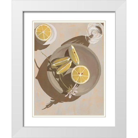 Lemon Yellow White Modern Wood Framed Art Print with Double Matting by Urban Road