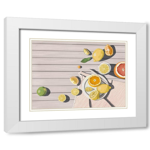 Summer Slice White Modern Wood Framed Art Print with Double Matting by Urban Road