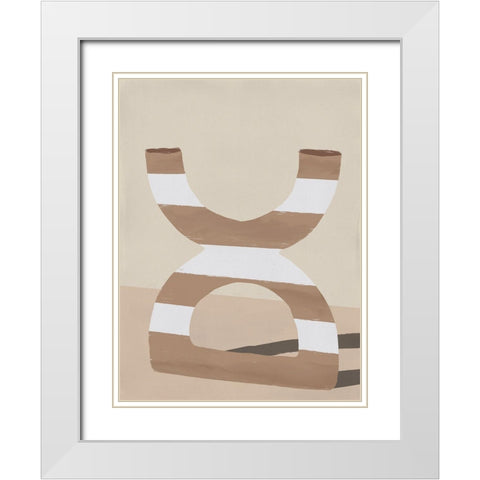 Curves I White Modern Wood Framed Art Print with Double Matting by Marrakech