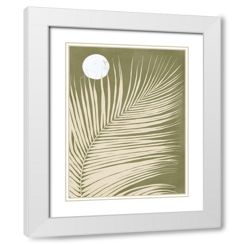 Under the Moonlight I Green White Modern Wood Framed Art Print with Double Matting by Urban Road