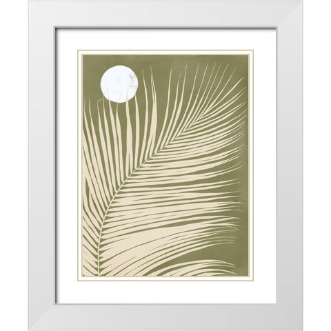 Under the Moonlight I Green White Modern Wood Framed Art Print with Double Matting by Urban Road