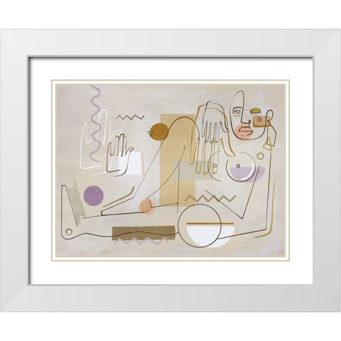 Ma Belle White Modern Wood Framed Art Print with Double Matting by Urban Road
