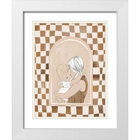 Cherish White Modern Wood Framed Art Print with Double Matting by Urban Road