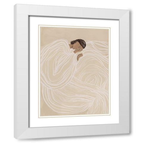Delilah Dancing White Modern Wood Framed Art Print with Double Matting by Urban Road