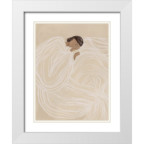 Delilah Dancing White Modern Wood Framed Art Print with Double Matting by Urban Road