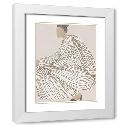 Delilah Dazzling White Modern Wood Framed Art Print with Double Matting by Urban Road