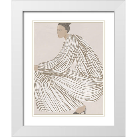 Delilah Dazzling White Modern Wood Framed Art Print with Double Matting by Urban Road