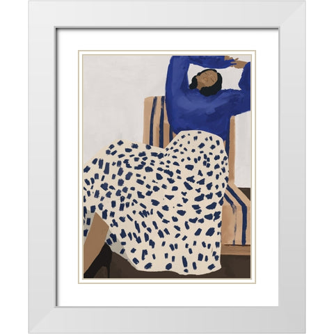 Delilah Daydreaming White Modern Wood Framed Art Print with Double Matting by Urban Road