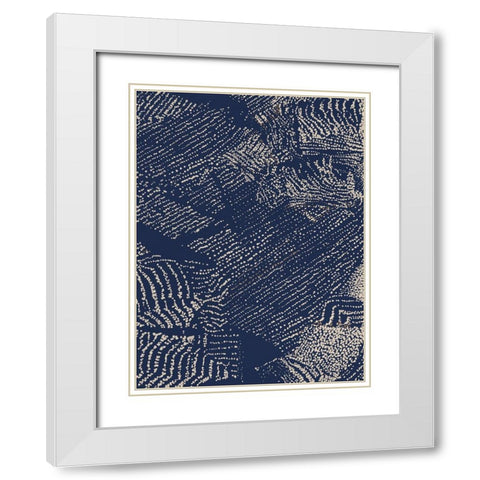 Sandstorm Midnight Blue White Modern Wood Framed Art Print with Double Matting by Urban Road