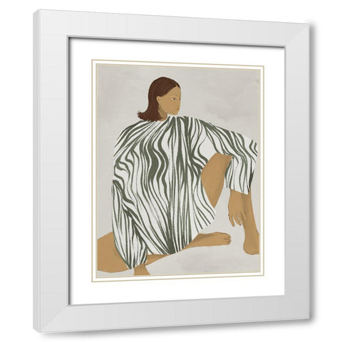 Delilah Daring White Modern Wood Framed Art Print with Double Matting by Urban Road