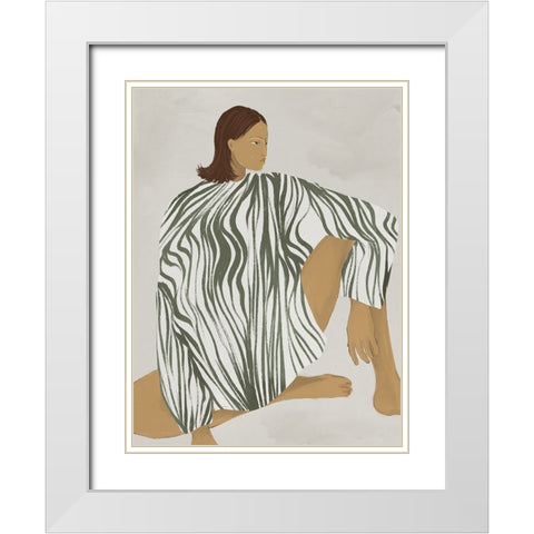 Delilah Daring White Modern Wood Framed Art Print with Double Matting by Urban Road