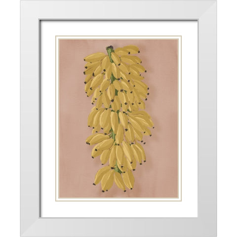 Platano I Pink White Modern Wood Framed Art Print with Double Matting by Urban Road