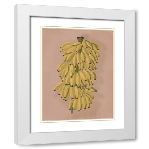 Platano II Pink White Modern Wood Framed Art Print with Double Matting by Urban Road
